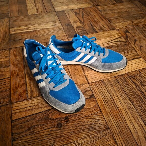 Adidas Men's Adistar Racer V22767 Sneakers Gray Blue Suede Running Shoes Size 11 - Picture 1 of 10